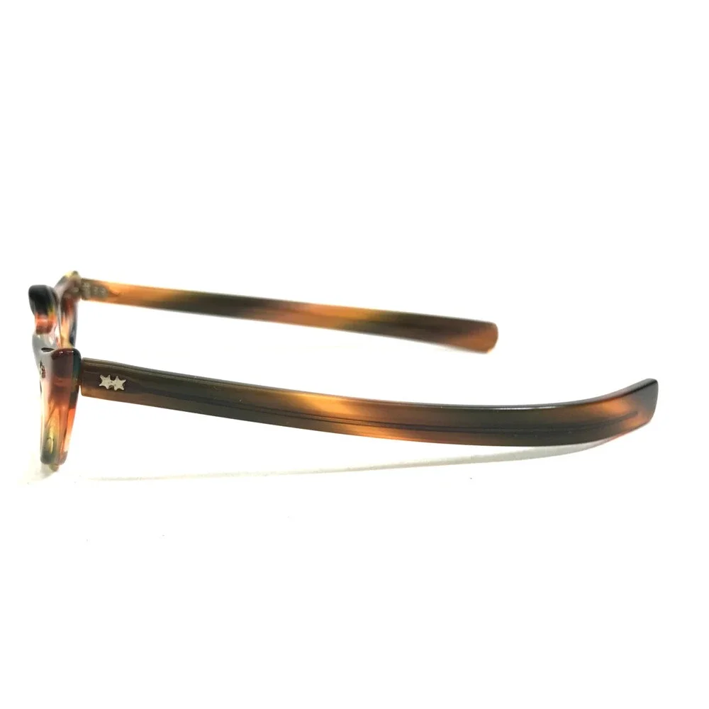 Vintage SRO Eyeglasses Frames LADY OVERSIGHT Brown Orange Horn Cat Eye 40-15-123